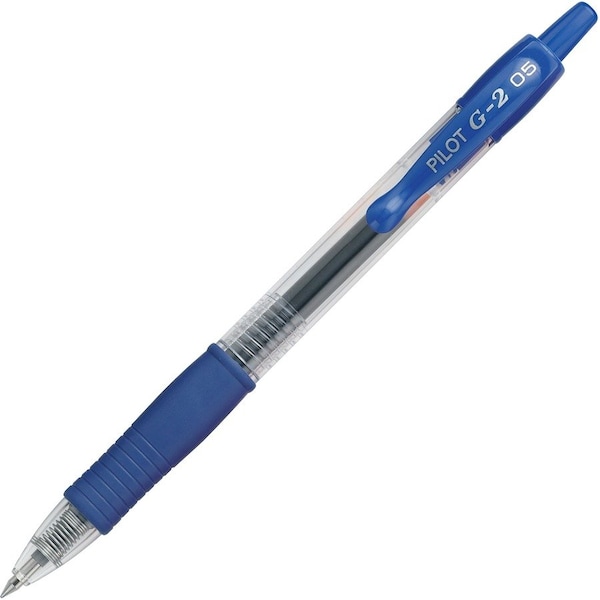 Gel Pen, Retractable, Refillable, Extra Fine Point, Blue PK